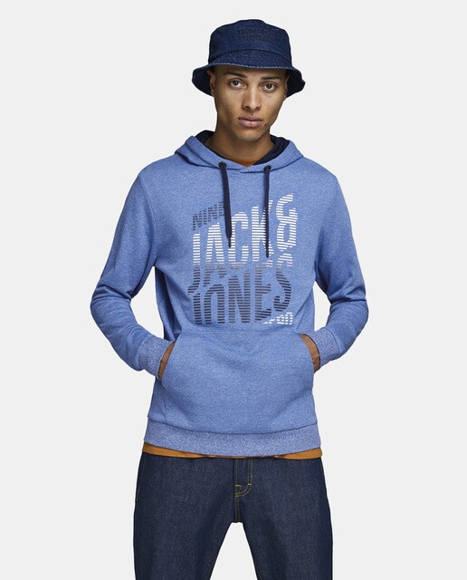Sudadera de hombre azul con capucha Sudadera de hombre azul con capucha