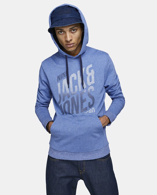 Sudadera de hombre azul con capucha Sudadera de hombre azul con capucha
