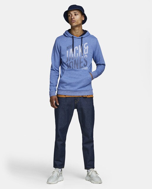 Sudadera de hombre azul con capucha Sudadera de hombre azul con capucha