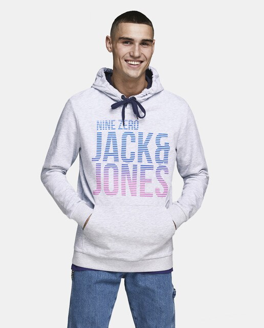 Sudadera de hombre gris claro con capucha Sudadera de hombre gris claro con capucha