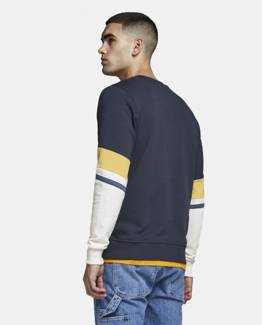 Sudadera de hombre azul marino con cuello redondo Sudadera de hombre azul marino con cuello redondo