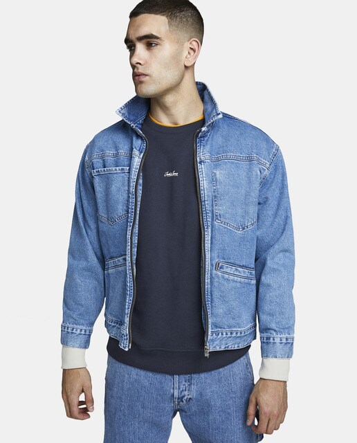 Sudadera de hombre azul marino con cuello redondo Sudadera de hombre azul marino con cuello redondo