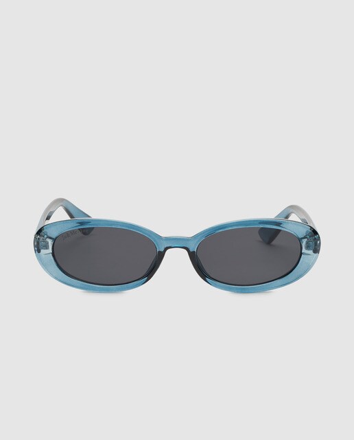 Óculos de sol de mulher Jo & Mr. Joe ovais azul translúcido Óculos de sol de mulher Jo & Mr. Joe ovais azul translúcido