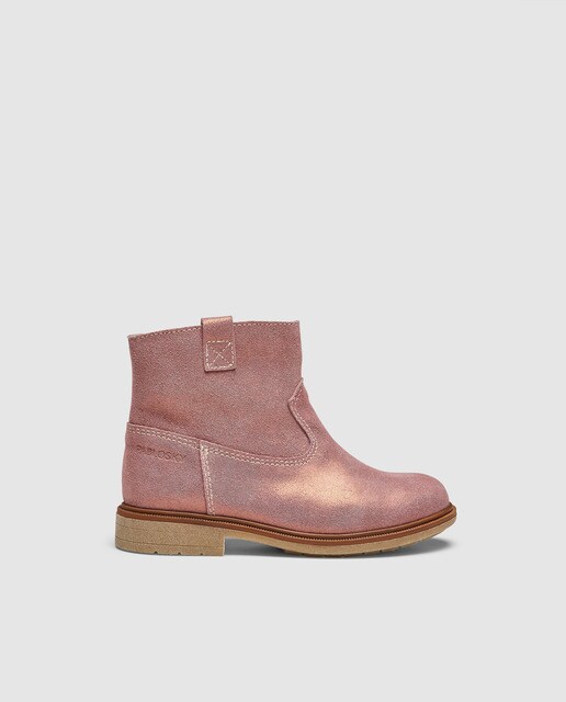Botas de menina Pablosky rosa com efeito metalizado Botas de menina Pablosky rosa com efeito metalizado