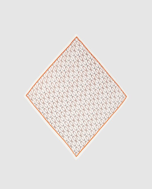 Lenço plissado El Corte Inglés branco com correntes