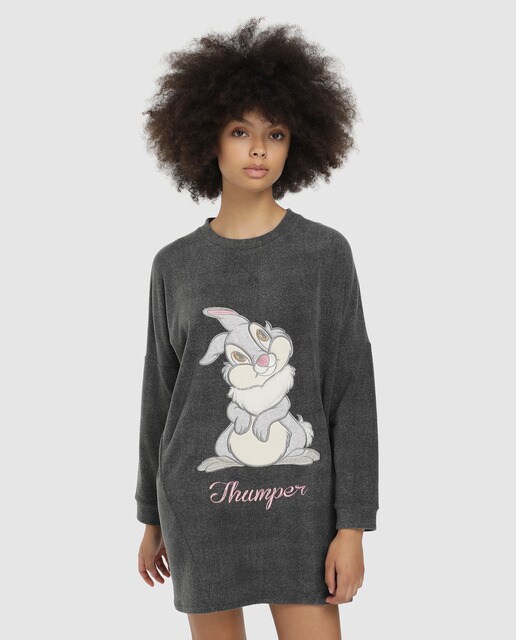 Camisa de dormir curta cinzenta do Tambor Camisa de dormir curta cinzenta do Tambor