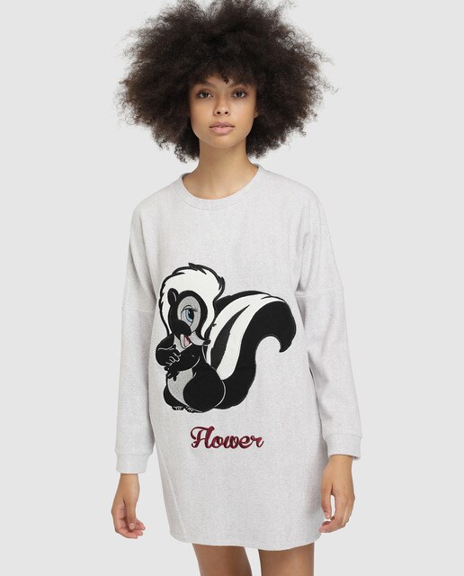 Camisa de dormir curta cinzenta do Bambi Camisa de dormir curta cinzenta do Bambi