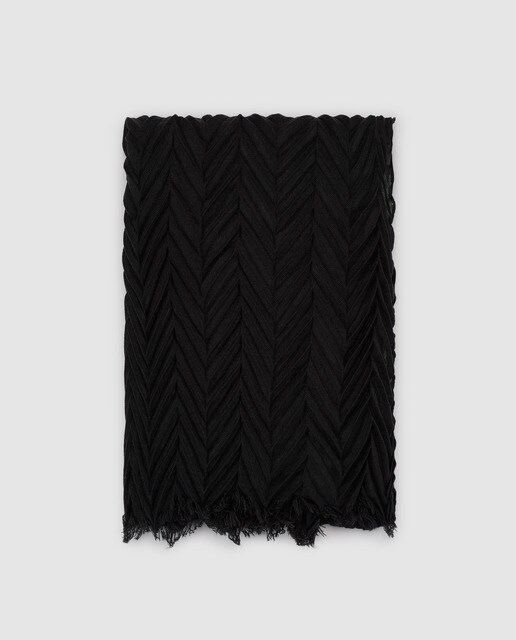 Écharpe El Corte Inglés preta com plissado chevron