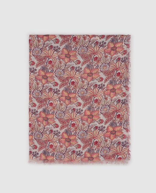 Écharpe El Corte Inglés bege com estampado floral em tons pastel