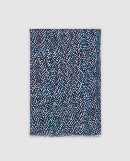 Écharpe El Corte Inglés azul com micro estampado geométrico