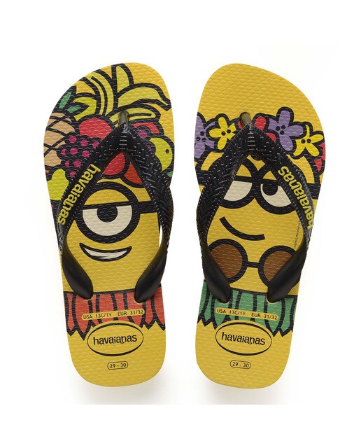 Chinelos de dedo de criança Minions Havaianas Chinelos de dedo de criança Minions Havaianas