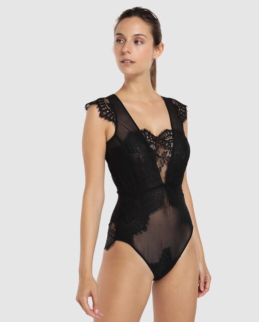 Body sexy preto sem mangas