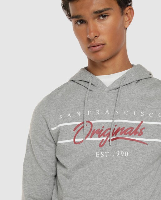 Sudadera de hombre gris con capucha Sudadera de hombre gris con capucha