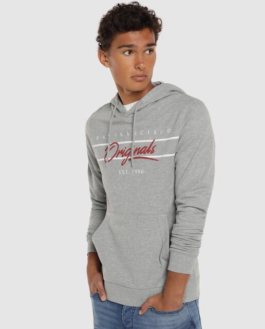 Sudadera de hombre gris con capucha Sudadera de hombre gris con capucha