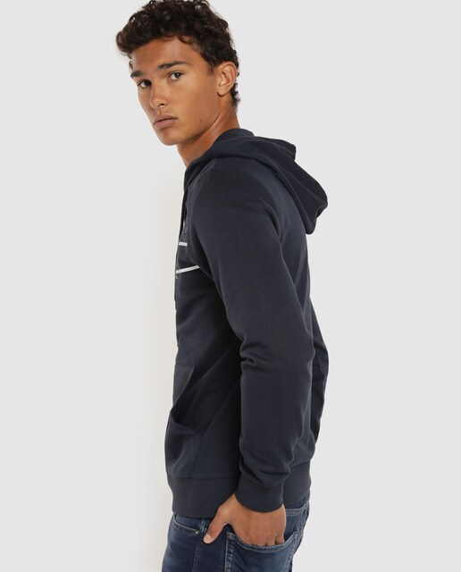 Sudadera de hombre azul marino con capucha Sudadera de hombre azul marino con capucha