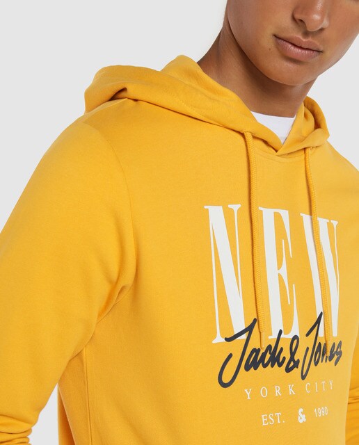 Sudadera de hombre amarilla con capucha Sudadera de hombre amarilla con capucha