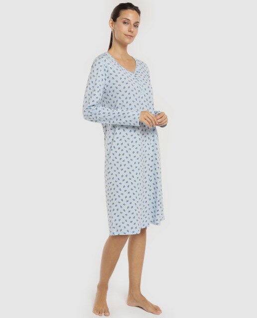 Camisa de dormir curta de mulher com estampado Camisa de dormir curta de mulher com estampado