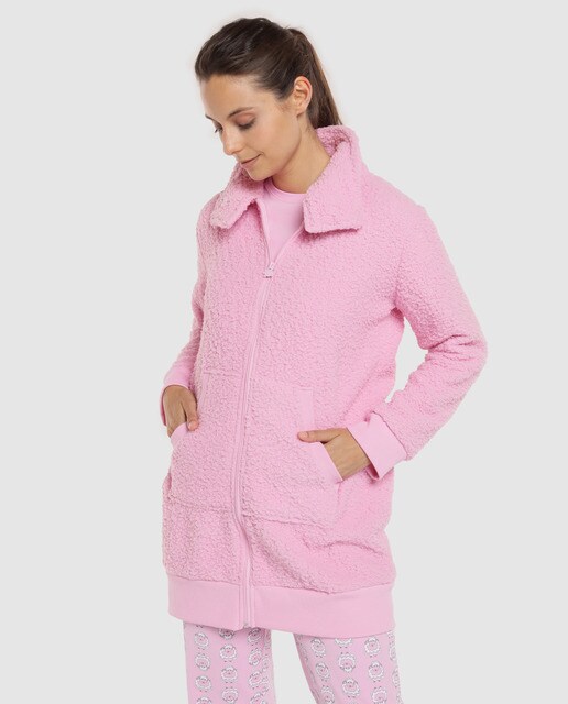 Casaco de tecido turco azul com fecho de correr Casaco de tecido turco azul com fecho de correr