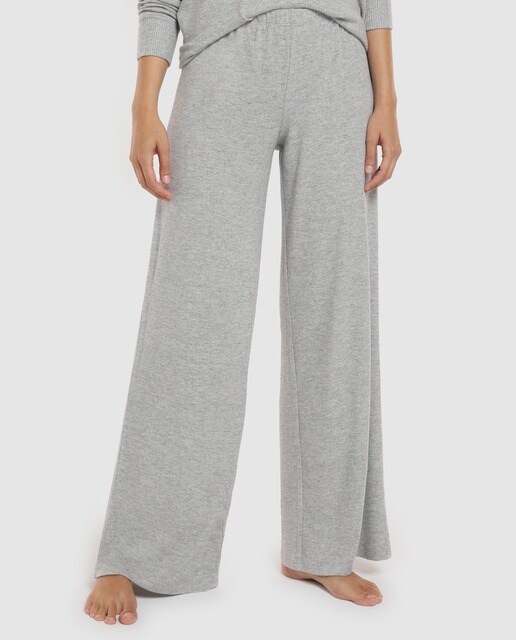 Calças de pijama compridas lisas cinzentas Calças de pijama compridas lisas cinzentas