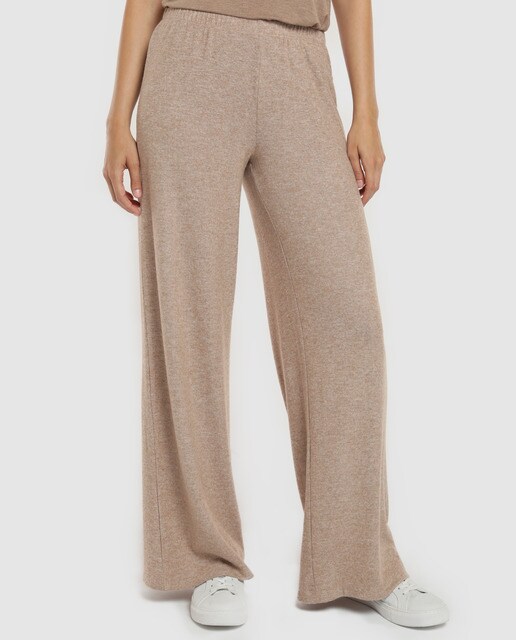 Calças de pijama compridas lisas castanhas Calças de pijama compridas lisas castanhas