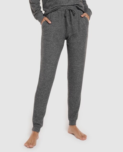 Calças de pijama compridas com punhos Calças de pijama compridas com punhos