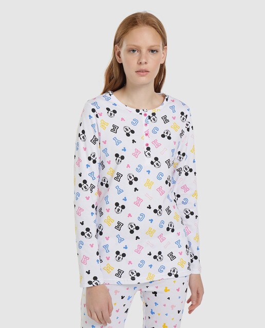 Camisola de pijama branca do Mickey Camisola de pijama branca do Mickey