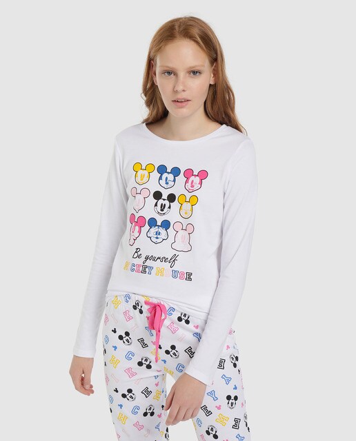 Camisola de pijama branca do Mickey Camisola de pijama branca do Mickey