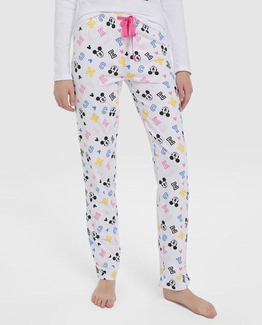 Calças de pijama brancas do Mickey Calças de pijama brancas do Mickey