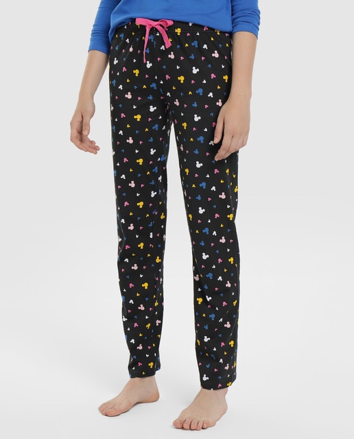 Calças de pijama pretas do Mickey Calças de pijama pretas do Mickey