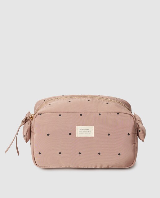 Nécessaire médio de mulher El Corte Inglés bege às bolinhas