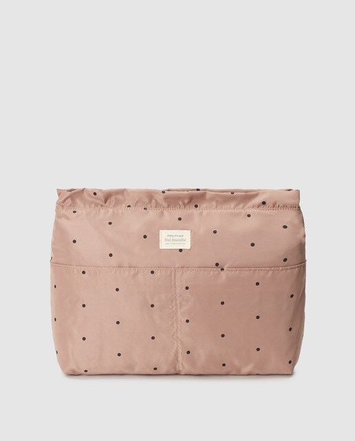 Organizador de malas El Corte Inglés nude às bolinhas e com fecho de correr