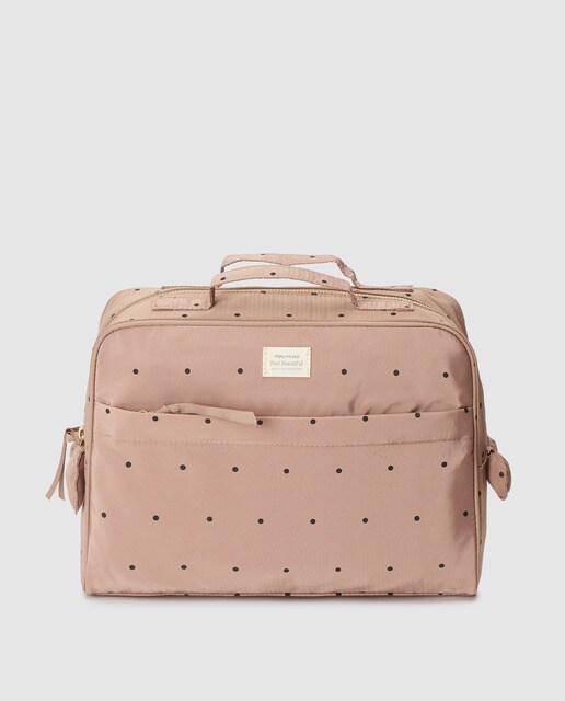 Nécessaire grande de mulher El Corte Inglés bege às bolinhas