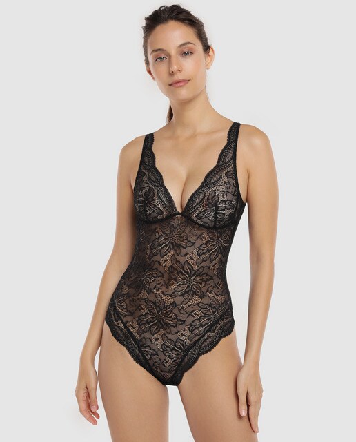 Body Eden de renda preto