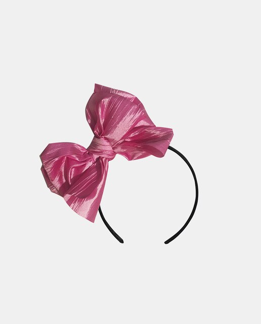 Bandolete Cuini com laço ondulado rosa fúcsia