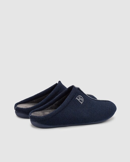Zapatillas de casa de hombre Dustin de lana azul marino Zapatillas de casa de hombre Dustin de lana azul marino