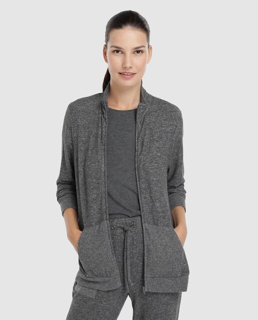 Sweatshirt cinzento-escuro com gola alta