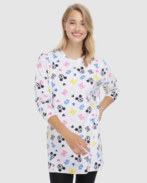 Camisa de dormir de mulher com estampado do Mickey Mouse Camisa de dormir de mulher com estampado do Mickey Mouse