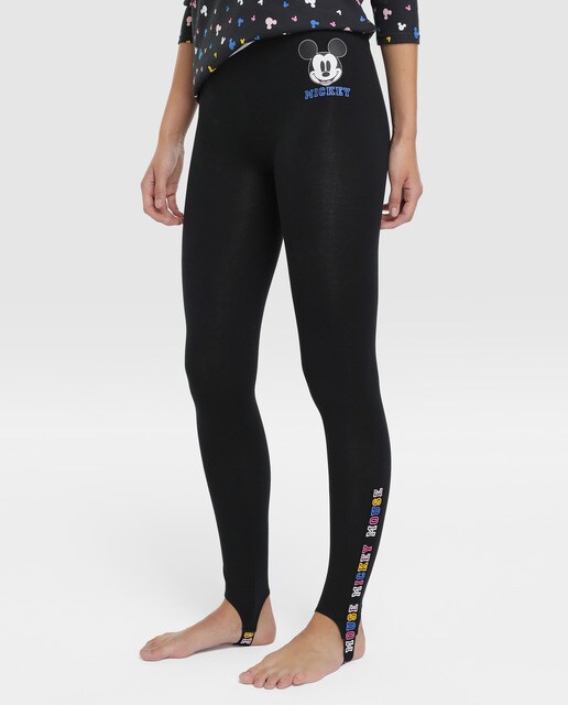 Calças fuseau pretas do Mickey Calças fuseau pretas do Mickey
