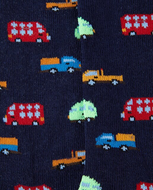 Calcetines de niño Cotton Juice en azul con camiones Calcetines de niño Cotton Juice en azul con camiones