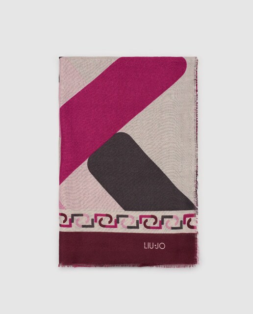 Écharpe rosa Liu Jo com estampado da marca