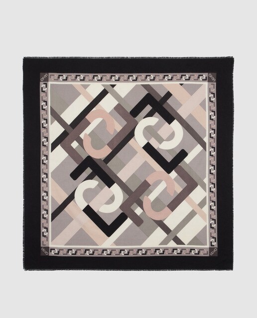 Lenço preto Liu Jo com estampado da marca