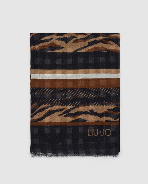 Écharpe castanha Liu Jo com animal print
