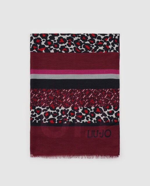 Écharpe bordeaux Liu Jo com animal print