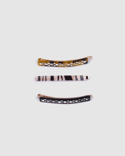 Pack de ganchos El Corte Inglés em diferentes tons com strass