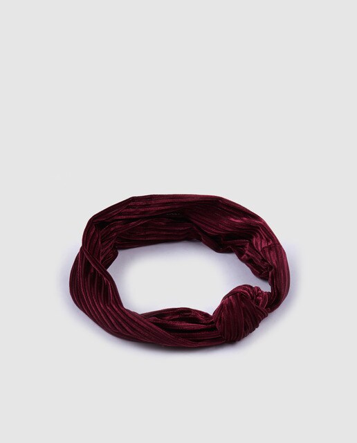 Fita de cabelo de veludo El Corte Inglés em tom bordeaux