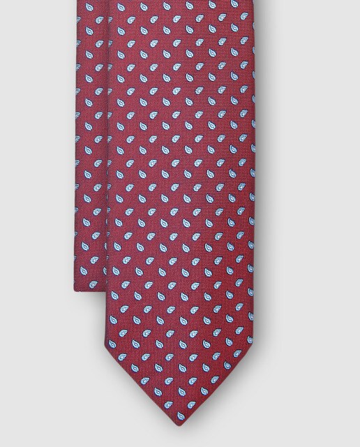 Corbata granate con estampado de amebas Corbata granate con estampado de amebas