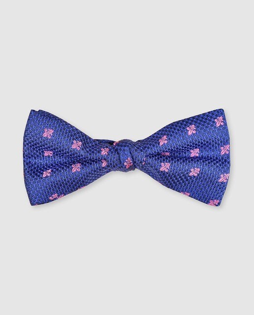 Laço de seda azul royal com estampado de fantasia Laço de seda azul royal com estampado de fantasia