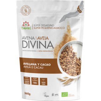 Iswari Aveia Divina Instantânea com Avelã e Cacau Biológica embalagem 360 g