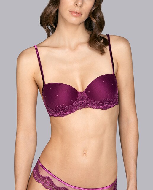 Soutien de copa moldada Giotto roxo com renda Soutien de copa moldada Giotto roxo com renda