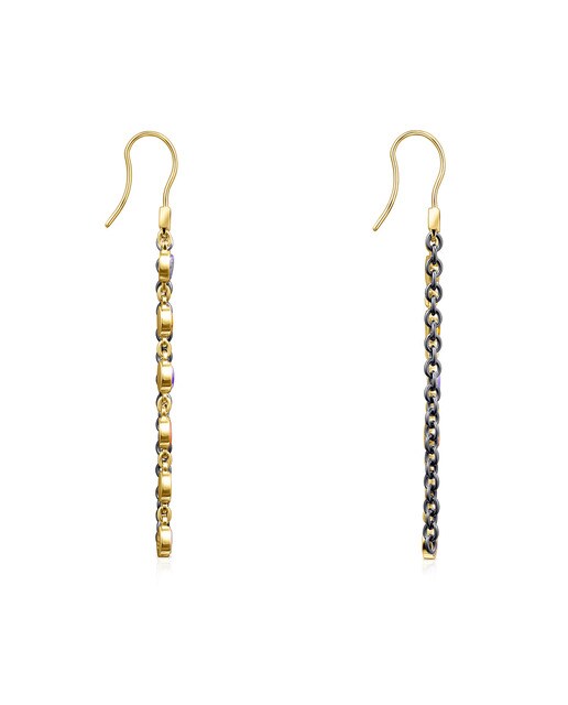Pendientes Tous largos Minifiore de Vermeil, rutenio y Murano Pendientes Tous largos Minifiore de Vermeil, rutenio y Murano